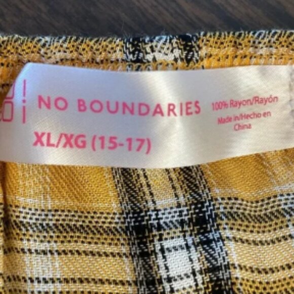 No Boundaries Yellow Plaid Tank Top Junior's XL Bandeau Babydoll Y2K New - Picture 5 of 6